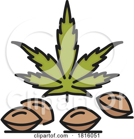 Pot Leaf and Seeds Clipart by Vector Tradition SM