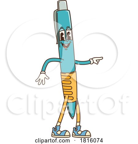 Pointing Pen Mascot Clipart by Vector Tradition SM