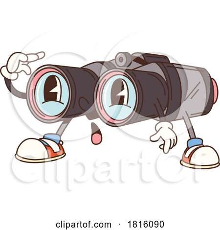 Surprised Binoculars Mascot Clipart by Vector Tradition SM