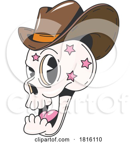 Cowboy Skull with Stars Clipart by Vector Tradition SM