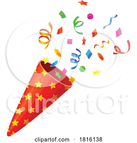 Party Popper Cone Clipart by Vector Tradition SM