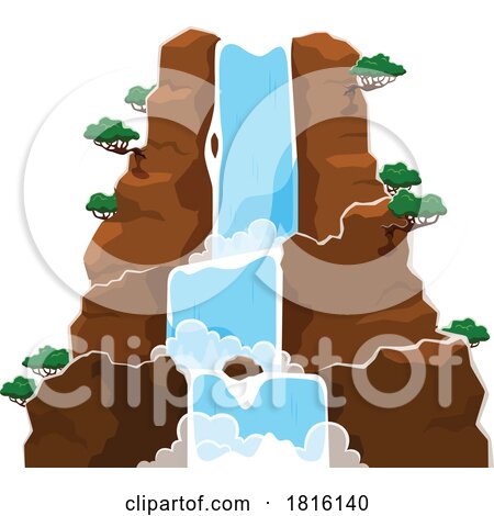 Waterfall Mountain Clipart by Vector Tradition SM