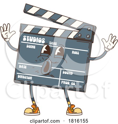 Clapper Board Mascot Clipart by Vector Tradition SM