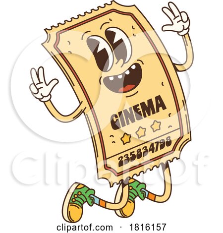 Movie Ticket Mascot Clipart by Vector Tradition SM