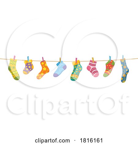 Socks on a Clothes Line Clipart by Vector Tradition SM