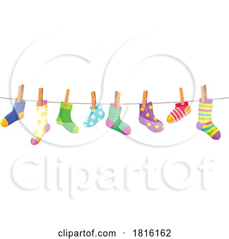 Socks on a Clothes Line Clipart by Vector Tradition SM