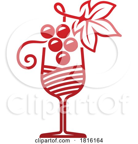 Red Wine Logo Clipart by Vector Tradition SM