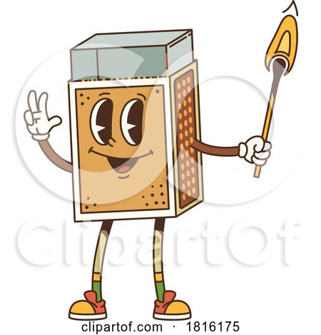 Match Box Mascot Clipart by Vector Tradition SM