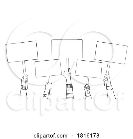 Protesters Holding Blank Signs Clipart by Vector Tradition SM