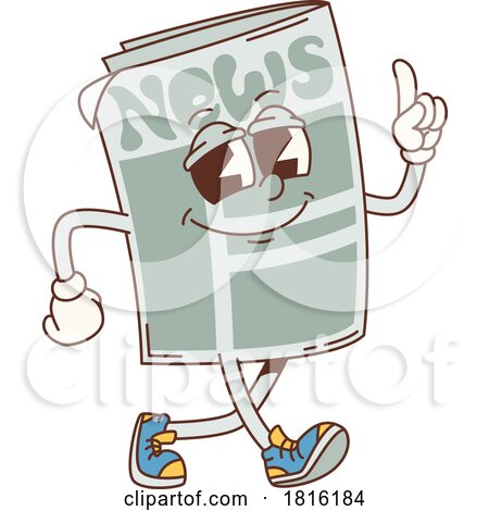 Newspaper Mascot Clipart by Vector Tradition SM