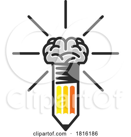 Brain Tipped Pencil Clipart by Vector Tradition SM