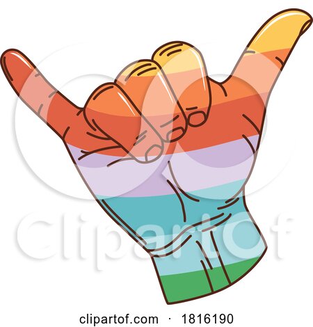 Colorful Shaka Hand Clipart by Vector Tradition SM