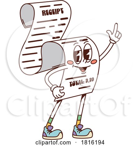 Receipt Mascot Clipart by Vector Tradition SM