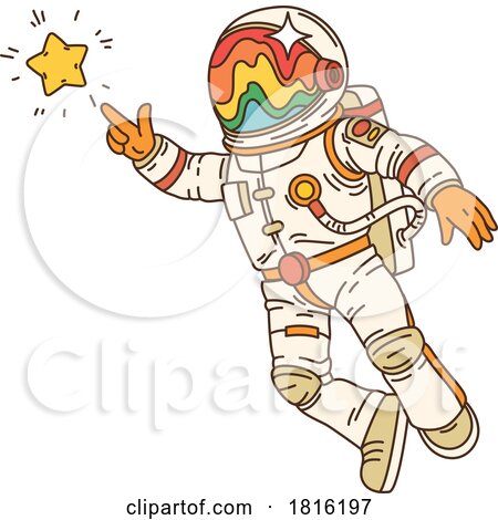 Retro Cartoon Astronaut Clipart by Vector Tradition SM