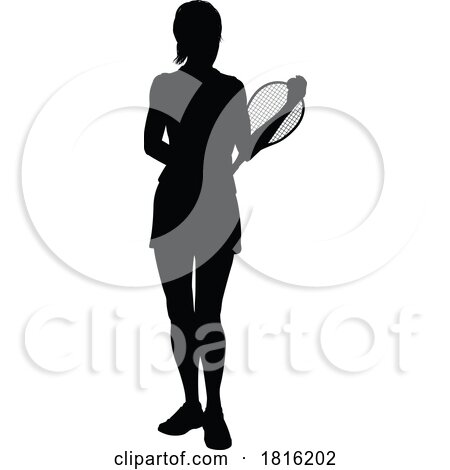 Tennis Player Woman Sports Person Silhouette by AtStockIllustration