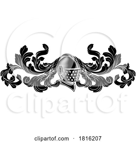 Coat of Arms Crest Knight Helmet Heraldry Design by AtStockIllustration