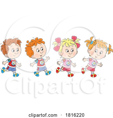 Children in Sports Uniforms Clipart by Alex Bannykh