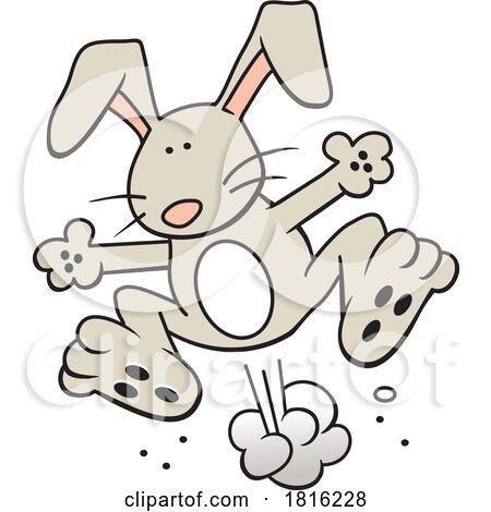 Cartoon Rabbit Jumping Clipart by Johnny Sajem