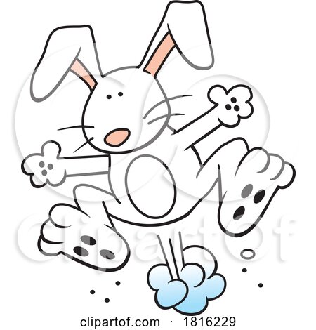 Cartoon White Rabbit Jumping Clipart by Johnny Sajem