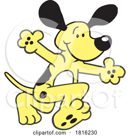 Cartoon Happy Dog Running Clipart by Johnny Sajem