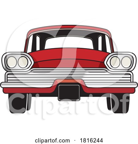 Front View Red Muscle Car Clipart by Lal Perera