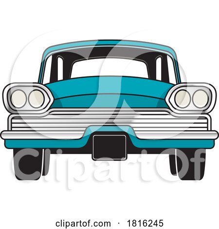 Front View Teal Muscle Car Clipart by Lal Perera