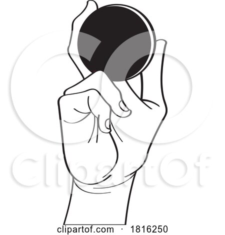 Cartoon Hand Holding a Ball Clipart by Lal Perera