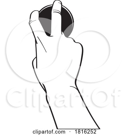 Cartoon Rear View of a Hand Holding a Ball Clipart by Lal Perera