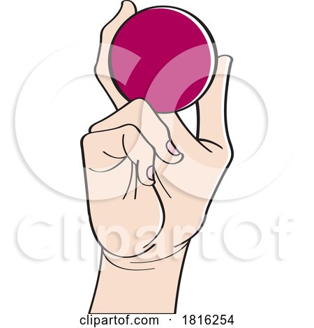 Cartoon Hand Holding a Ball Clipart by Lal Perera