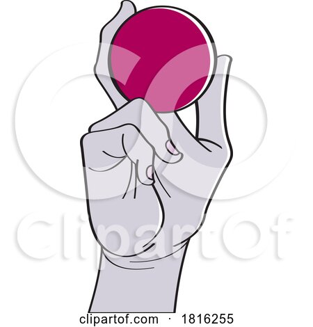 Cartoon Hand Holding a Ball Clipart by Lal Perera