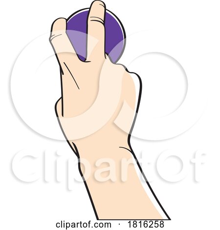 Cartoon Rear View of a Hand Holding a Ball Clipart by Lal Perera