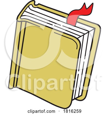 Cartoon Book with a Ribbon Marker Clipart by Johnny Sajem