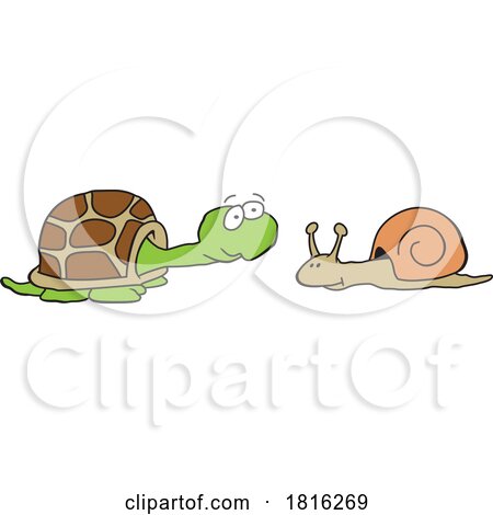 Cartoon Tortoise and Snail Clipart by Johnny Sajem