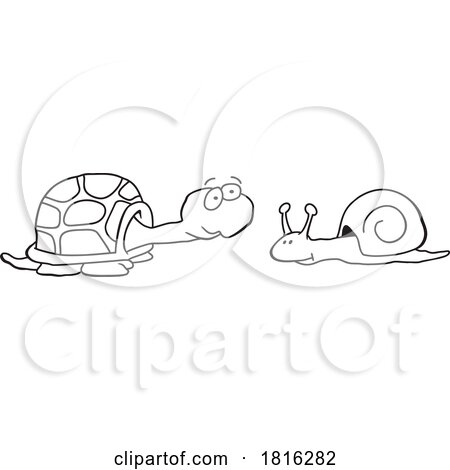 Cartoon Tortoise and Snail Clipart by Johnny Sajem