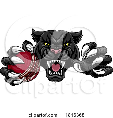 Black Panther Leopard Jaguar Cat Cricket Mascot by AtStockIllustration