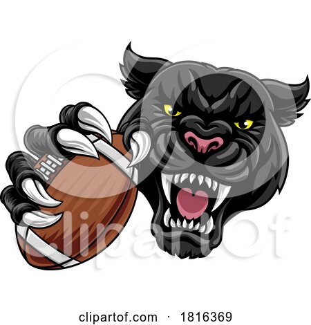 Black Panther Leopard Jaguar Cat Football Mascot by AtStockIllustration