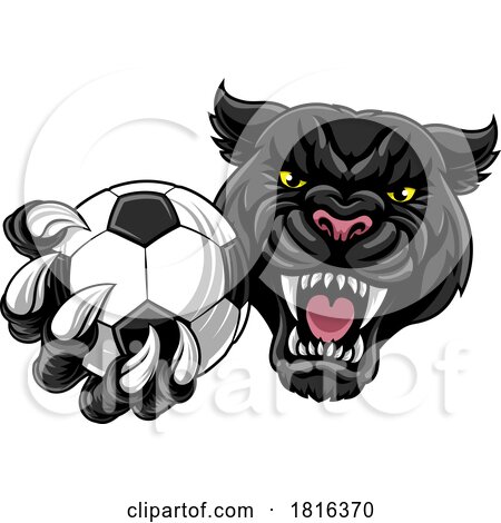 Black Panther Leopard Jaguar Cat Soccer Mascot by AtStockIllustration