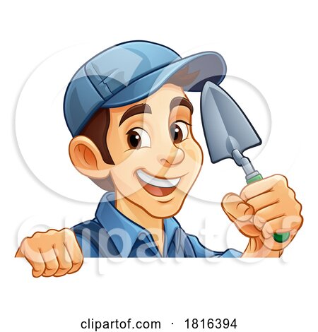 Bricklayer Mascot Tool Mason Construction Mascot by AtStockIllustration