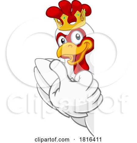 King Chicken Rooster Cockerel Bird Crown Cartoon by AtStockIllustration