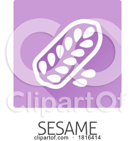 Sesame Seed Capsule Pod Food Allergen Icon Concept by AtStockIllustration