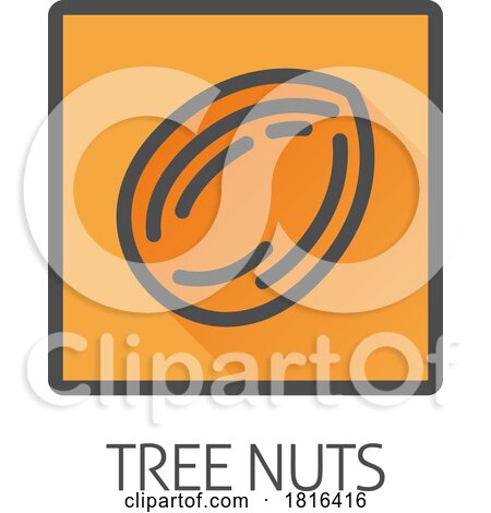 Tree Nut Almond Food Allergen Allergy Icon Concept by AtStockIllustration