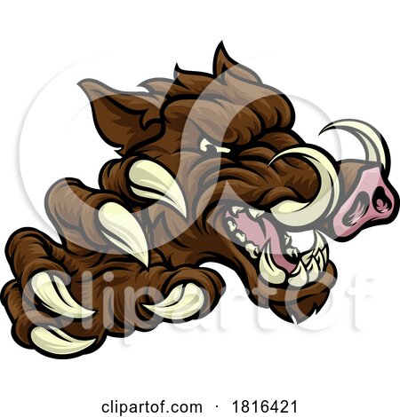 Boar Wild Hog Razorback Warthog Pig Sports Mascot by AtStockIllustration