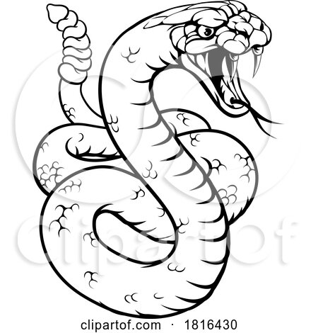 Rattlesnake Snake Animal Sport Team Cartoon Mascot by AtStockIllustration