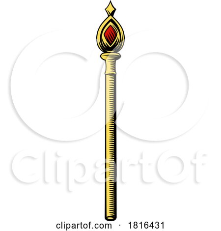 Sceptre Royal Scepter Staff Wand Vintage Woodcut by AtStockIllustration