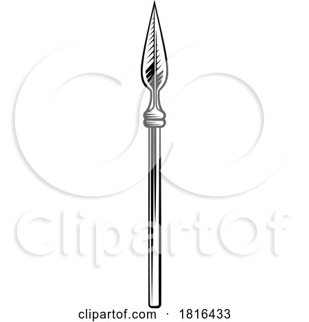 Spear Medieval Weapon Vintage Woodcut Tattoo Style by AtStockIllustration