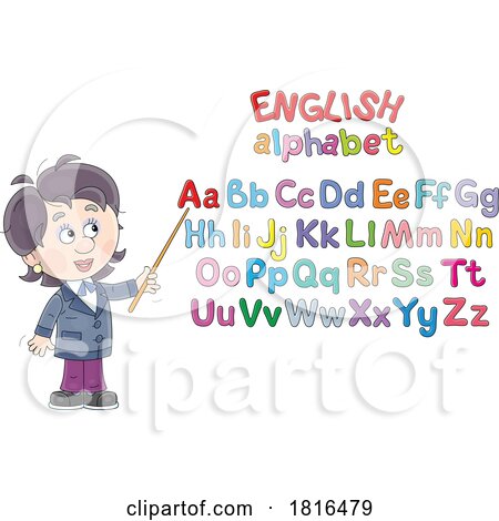 Teacher Pointing to the Alphabet by Alex Bannykh