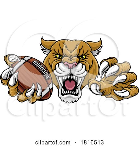 Cougar Panther Mountain Lion Puma Football Mascot by AtStockIllustration