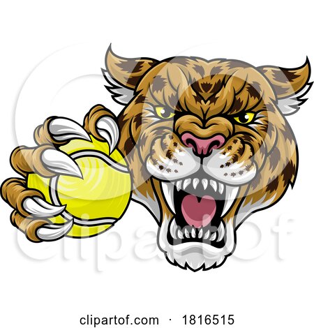 Jaguar Leopard Cheetah Panther Tennis Mascot by AtStockIllustration