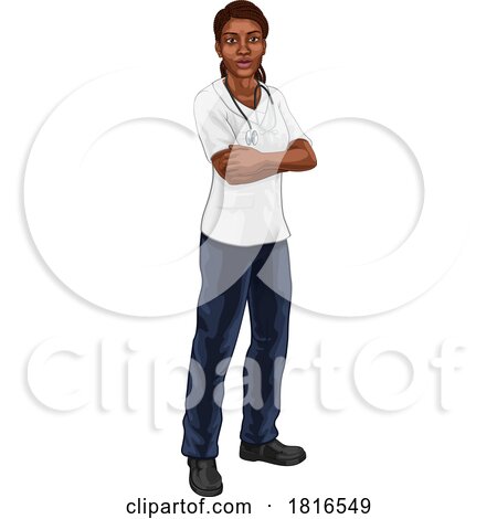 Black Woman Doctor Nurse Medical Professional by AtStockIllustration