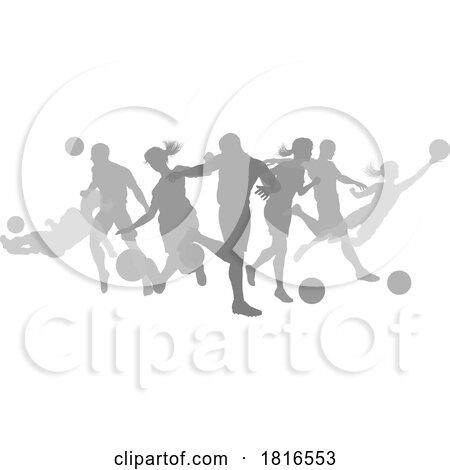 Soccer Football Players Silhouettes by AtStockIllustration